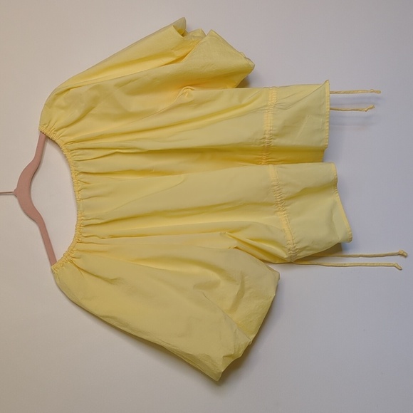 Vintage Peasant Blouse – Buttercream Yellow Puff Sleeve Boho Prairie Top - Picture 12 of 12